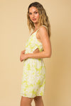 Side Cut Out Neon Floral Sleeveless Dress