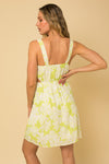 Side Cut Out Neon Floral Sleeveless Dress
