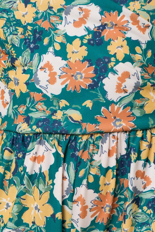 Cropped Leg Floral Sleeveless Jumpsuit