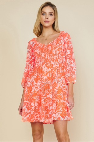 Smocked Top Tiered Mini Dress