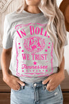 "In Dolly We Trust" || Dolly Parton Unisex Graphic T-Shirt (Ash / Hot Pink Ink)