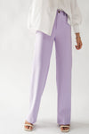 Solid Straight Leg Trousers (Lavender)
