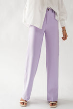 Solid Straight Leg Trousers (Lavender)