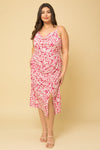 Ruched Draped Midi Dress (Plus Size)