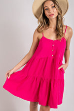 Sleeveless Tiered Gauze Mini Dress