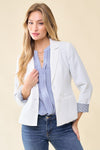 Stripe Lined Blazer (Off White)