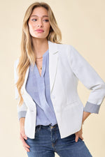 Stripe Lined Blazer (Off White)