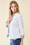 Stripe Lined Blazer (Off White)