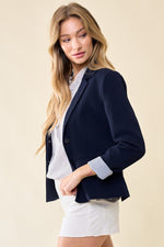 Stripe Lined Blazer (Midnight)