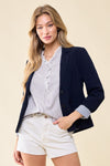 Stripe Lined Blazer (Midnight)