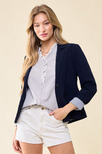 Stripe Lined Blazer (Midnight)