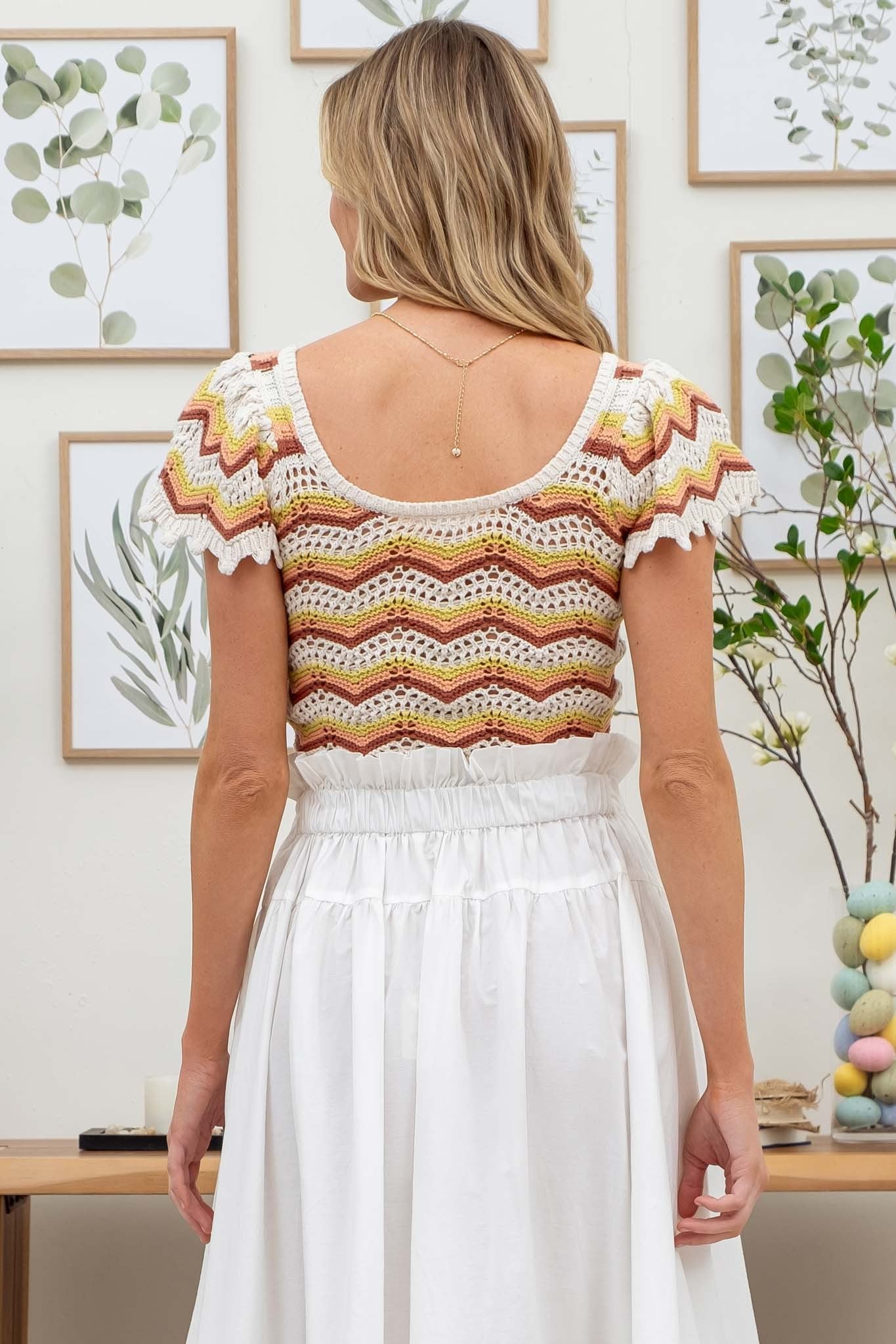 Multicolor Crochet Crop Top
