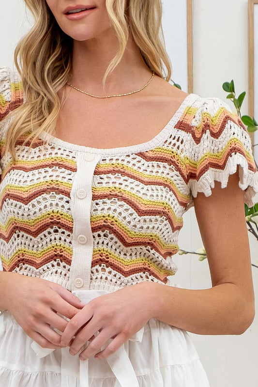 Multicolor Crochet Crop Top