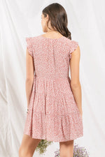 Speckled Button Front Dress