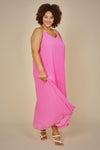 Sleeveless Pleated Maxi Dress (Plus Size)