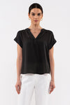 V-Neck Short Sleeve Blouse