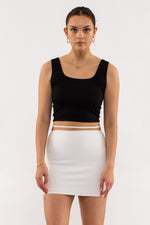 Cropped Square Neck Tank (Black)