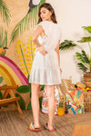 Flutter Sleeve Button Front Dress