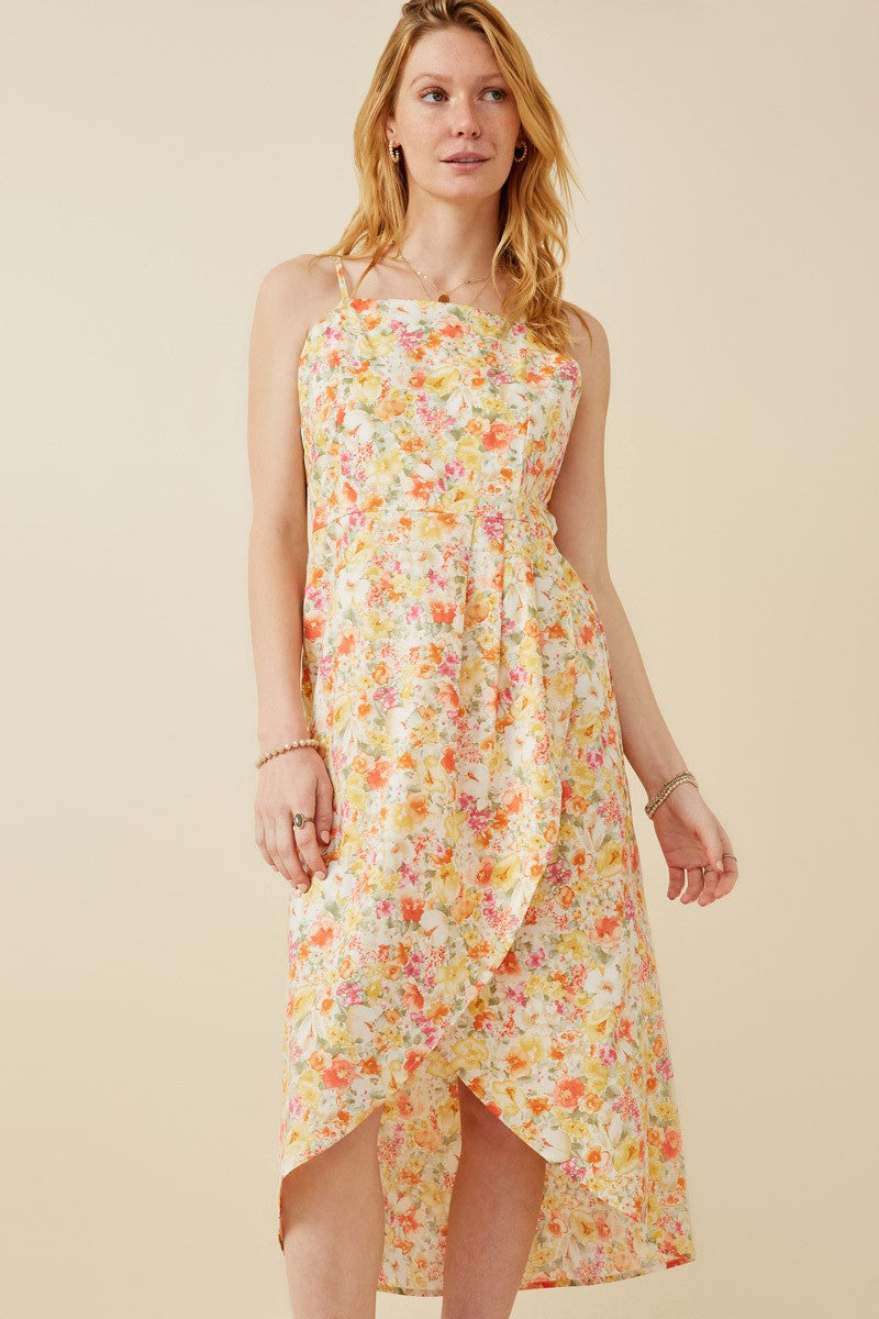 Tulip Hem Floral Print Dress