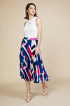 Geometric Pattern Pleated Skirt