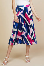 Geometric Pattern Pleated Skirt