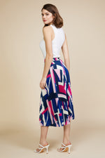 Geometric Pattern Pleated Skirt