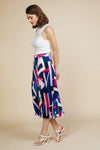 Geometric Pattern Pleated Skirt