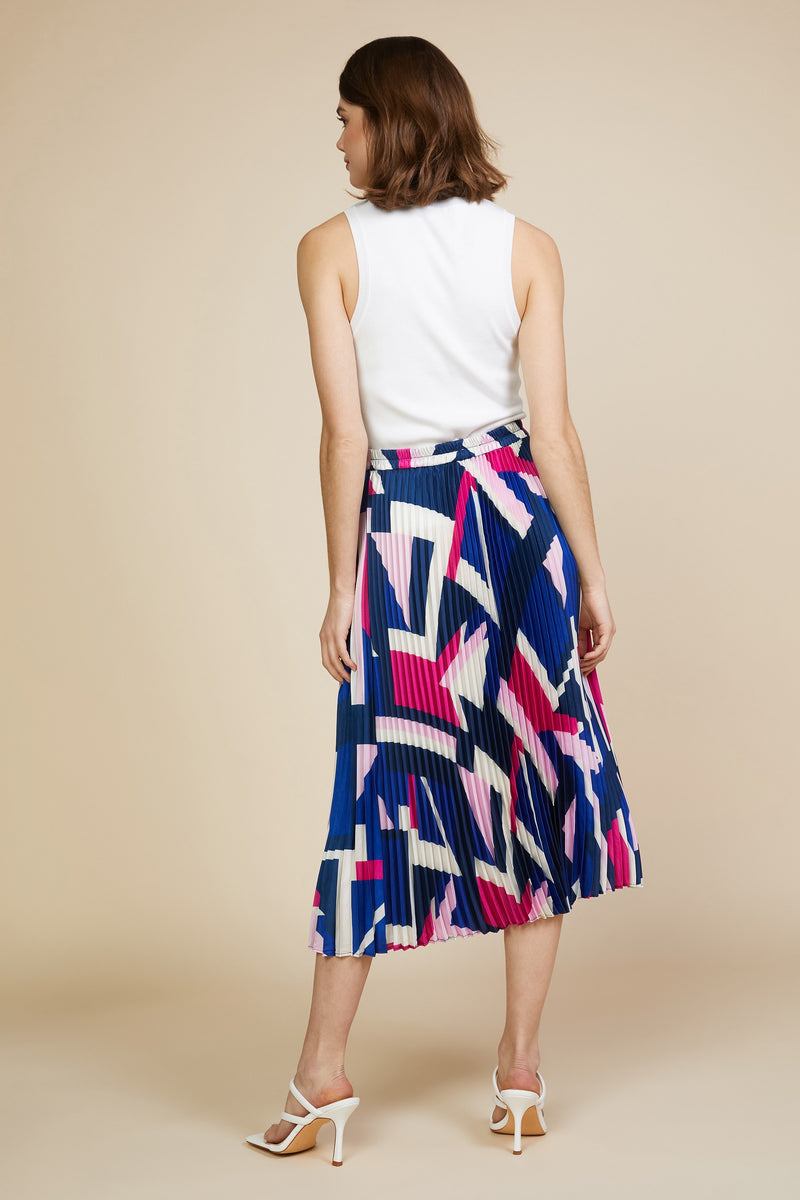 Geometric Pattern Pleated Skirt