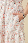Floral Print Eyelet Ruffle Sleeve Dress (Plus Size)