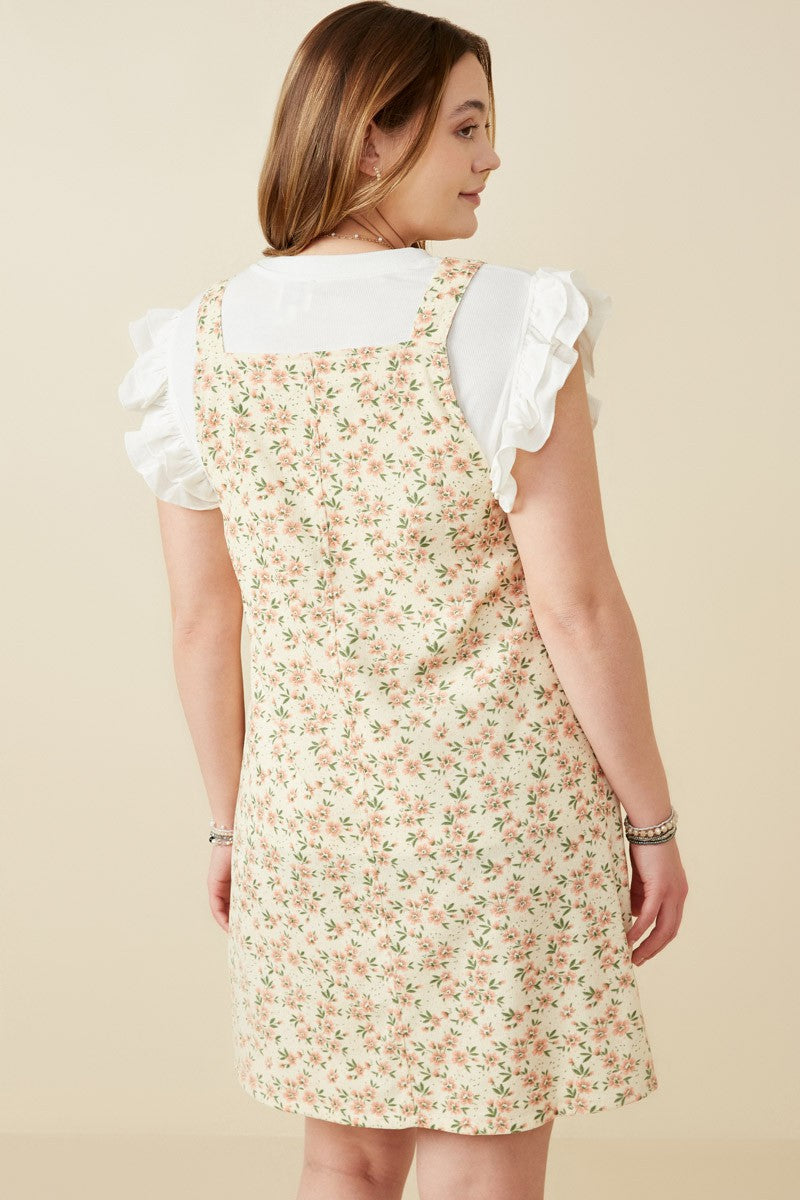 Button Front Corduroy Jumper (Plus Size)