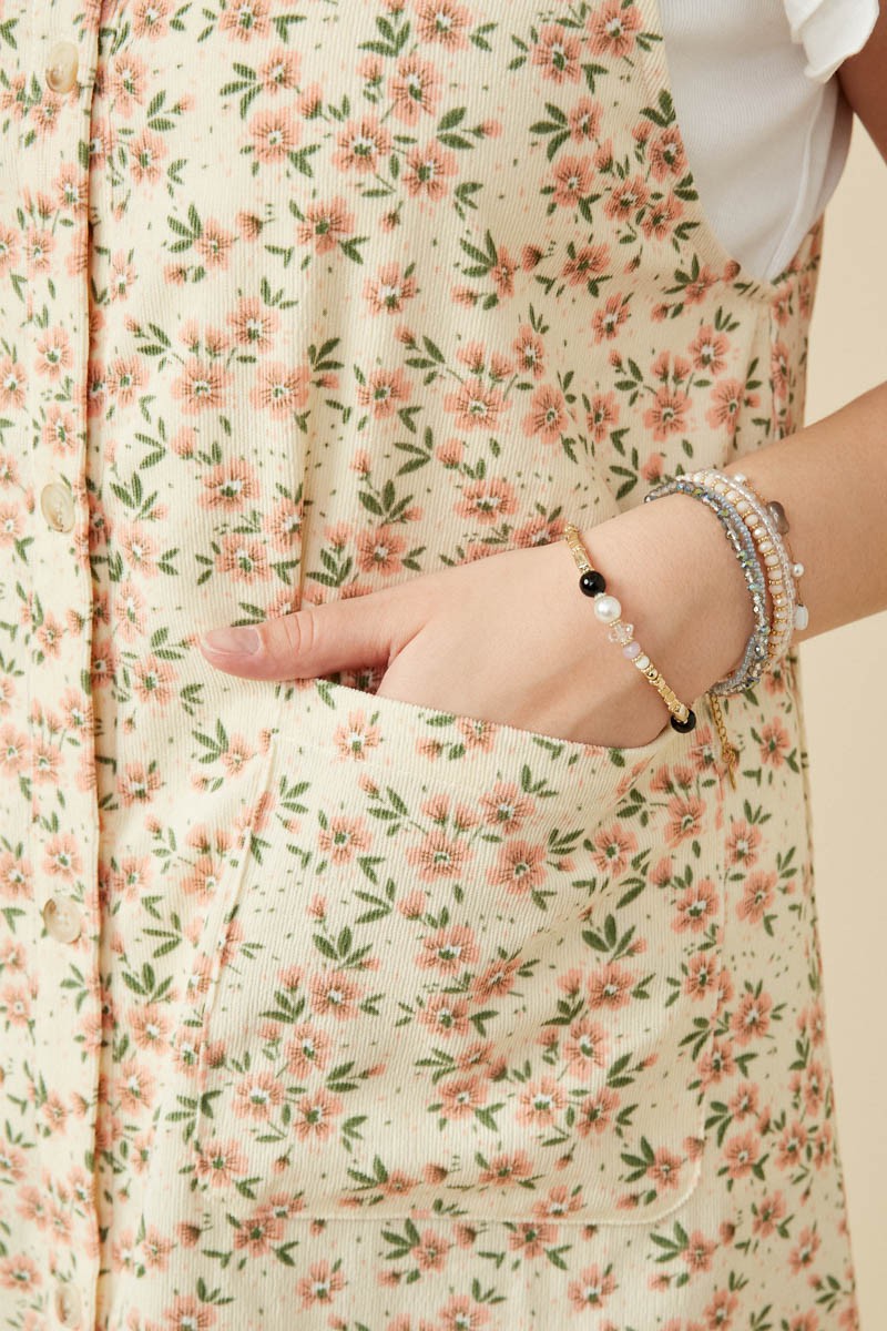 Button Front Corduroy Jumper (Plus Size)