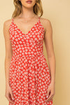 Sleeveless Flower Print Surplice Mini Dress