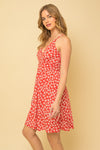 Sleeveless Flower Print Surplice Mini Dress