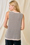 Scalloped Edge Striped Crochet Tank