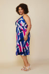 Geometric Pattern Midi Dress (Plus Size)