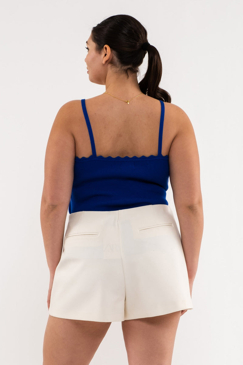 Scallop Detail Cami (Plus Size - Royal Blue)