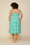 Sleeveless Printed Smocked Waist Dress (Plus Size)