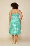 Sleeveless Printed Smocked Waist Dress (Plus Size)