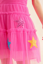 Sequin Star Strapless Tulle Dress