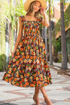 Ruffle Sleeve Smocked Top Maxi Dress