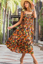 Ruffle Sleeve Smocked Top Maxi Dress