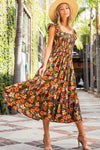 Ruffle Sleeve Smocked Top Maxi Dress