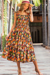 Ruffle Sleeve Smocked Top Maxi Dress