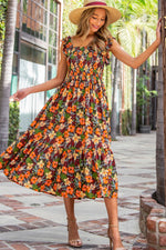 Ruffle Sleeve Smocked Top Maxi Dress