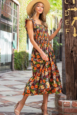 Ruffle Sleeve Smocked Top Maxi Dress