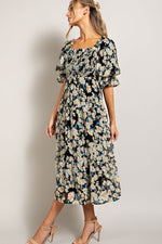 Smocked Top Short Sleeve Maxi Dress