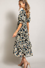 Smocked Top Short Sleeve Maxi Dress