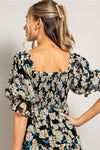 Smocked Top Short Sleeve Maxi Dress