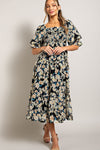Smocked Top Short Sleeve Maxi Dress