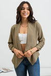 3/4 Ruched Sleeve Blazer (Olive)